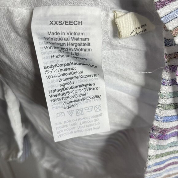 Madewell Button Front Short Sleeve Tiered Mini Shirt Dress Womens XXS Striped - Picture 5 of 8